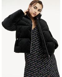 Tommy Hilfiger Fluwelen Pufferjack - Zwart
