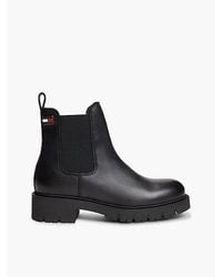 Tommy Hilfiger - Tommy Jeans Leather Warm Lined Cleat Chelsea Boots - Lyst