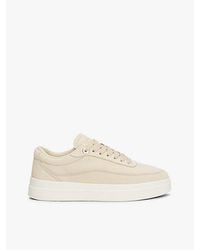 Tommy Hilfiger - Leren Court Sneaker Met Metallic Logo - Lyst