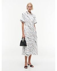 Tommy Hilfiger - Rope Print Twill Midi Shirt Dress - Lyst