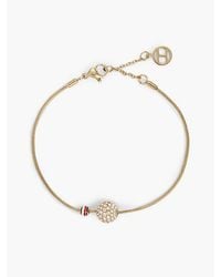 Tommy Hilfiger - Plated Stainless Steel Pavé Crystal Bracelet - Lyst