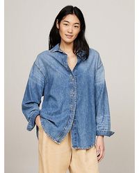 Tommy Hilfiger - Relaxed Oversized Fit Jeans-Bluse - Lyst