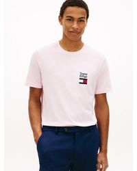 Tommy Hilfiger - Logo Embroidery Jersey Crew Neck T-Shirt - Lyst