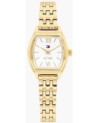 Tommy Hilfiger - Square Dial-Plated Chain-Link Watch - Lyst
