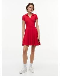 Tommy Hilfiger - Ribbed Fit And Flare Mini Polo Dress - Lyst