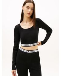 Tommy Hilfiger - Tommy Girl Extra Slim Knit Cropped Long Sleeve Top - Lyst