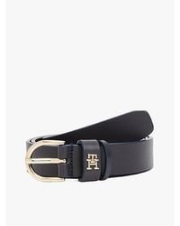 Tommy Hilfiger - Essential Leren Riem Met Th-Monogram - Lyst