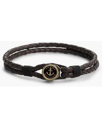 Tommy Hilfiger - Plated Nautical Charm Leather Bracelet - Lyst