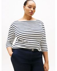 Tommy Hilfiger - Camiseta Curve De Corte Slim Con Cuello Barco - Lyst