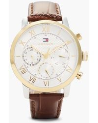 Tommy Hilfiger - Leather Strap Watch - Lyst