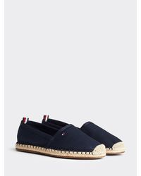 Tommy Hilfiger Platte Espadrille Van Katoen - Blauw