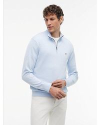 Tommy Hilfiger - Quarter Zip Mock Neck Jumper - Lyst