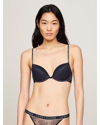 Tommy Hilfiger - Floral Lace Padded Push-up Plunge Bra - Lyst