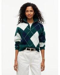 Tommy Hilfiger - Tommy Jeans Alpaca Blend Fluffy Cropped Quarter Zip Jumper - Lyst