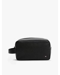 Tommy Hilfiger - Hilfiger Flag Kulturtasche Aus Leder - Lyst