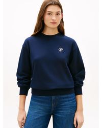 Tommy Hilfiger - Logo Embroidery Crew Neck Sweatshirt - Lyst