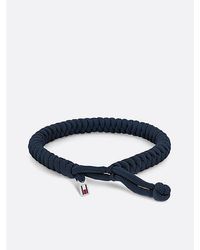 Tommy Hilfiger - Pulsera De Cuerda Azul Con Logo Esmaltado - Lyst