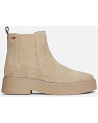 Tommy Hilfiger - Suede Tonal Chunky Chelsea Boots - Lyst