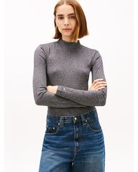 Tommy Hilfiger - Festive Metallic Slim Long Sleeve Top - Lyst