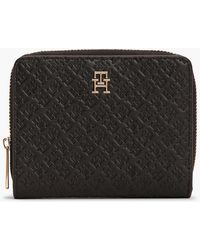 Tommy Hilfiger - Hilfiger Icon Debossed Zip-Around Flap Wallet - Lyst