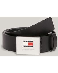 Tommy Hilfiger - Logo Buckle Leather Belt - Lyst