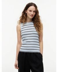 Tommy Hilfiger - Stripe Slim Crew Neck Tank Top - Lyst