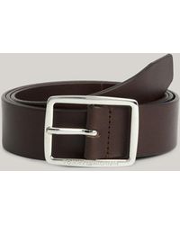 Tommy Hilfiger - Polished Buckle Logo Leather Belt - Lyst