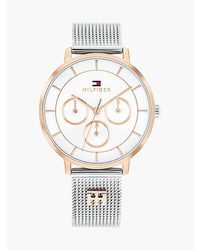 Tommy Hilfiger - Th Monogram Two Tone Mesh Strap Watch - Lyst