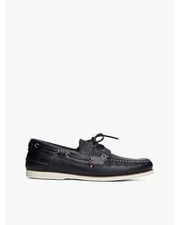 Tommy Hilfiger - Leren Bootschoen Met Veters - Lyst