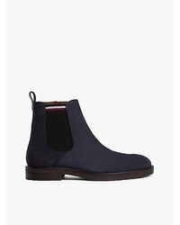 Tommy Hilfiger - Suède Chelsea Boot Met Profielzool - Lyst