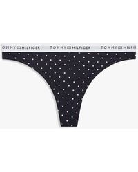 Tommy Hilfiger - Print Repeat Logo Waistband Thong - Lyst
