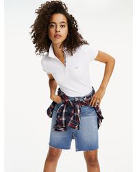 Tommy Hilfiger Slim Fit Polo Van Piqué Katoen - Wit