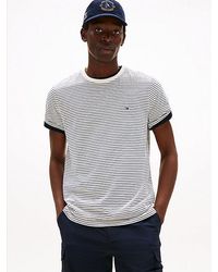 Tommy Hilfiger - T-Shirt Met Ronde Hals En Geborduurde Vlag - Lyst