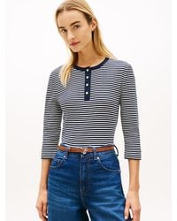 Tommy Hilfiger - Tone Button Slim Henley T-Shirt - Lyst