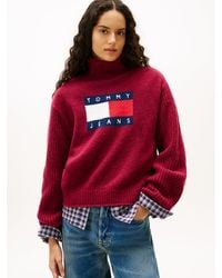 Tommy Hilfiger - Tommy Flag Intarsia Relaxed Turtleneck Jumper - Lyst
