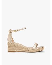 Tommy Hilfiger - Sandalias De Cuña En Piel Metalizada - Lyst