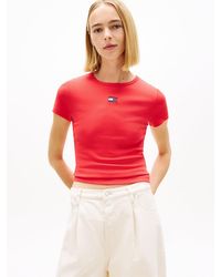 Tommy Hilfiger - Tommy Badge Ribbed Slim T-shirt - Lyst