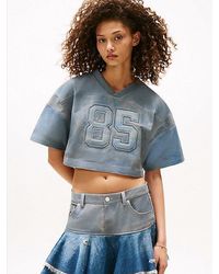 Tommy Hilfiger - Tommy Girl Boxy Fit Leder-Top Mit V-Ausschnitt - Lyst