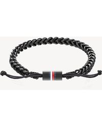 Tommy Hilfiger - Black Braided Ionic-plated Steel Bracelet - Lyst