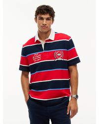 Tommy Hilfiger - Relaxed Fit Rugby Stripe Embroidery Polo Shirt - Lyst