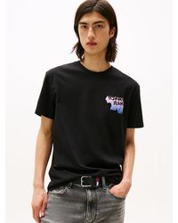 Tommy Hilfiger - T-Shirt Con Logo 3D E Grafica Sul Retro - Lyst