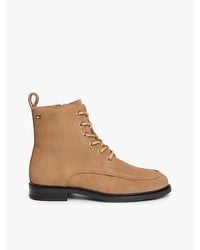 Tommy Hilfiger - Suede Enamel Flag Lace Up Boots - Lyst