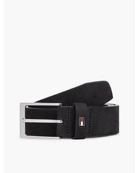 Tommy Hilfiger - Leather Enamel Flag Rectangular Buckle Belt - Lyst