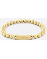 Tommy Hilfiger - Gold-plated Bead Logo Bracelet - Lyst