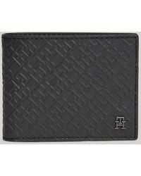 Tommy Hilfiger - Th Monogram Leather Small Credit Card Wallet - Lyst
