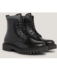 Tommy Hilfiger - Chunky Cleat Sole Premium Leather Boots - Lyst