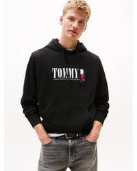 Tommy Hilfiger - Felpa Con Cappuccio E Logo Regular Fit - Lyst