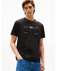 Tommy Hilfiger - T-Shirt Met Ton-Sur-Ton Geborduurd Logo - Lyst