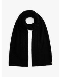 Tommy Hilfiger - Chic Cable Knit Fluffy Scarf - Lyst