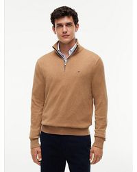 Tommy Hilfiger - Mock Neck Quarter Zip Jumper With Cashmere - Lyst